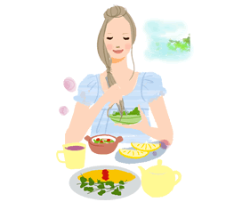 生理周期に合わせたダイエットで食事に気をつける女性