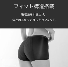 フィット構造搭載 吸収面を引き上げ、体とのスキマにぴったりフィット