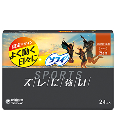 ソフィSPORTS 限定夏デザインパッケージ 特に多い昼用 羽なし26cm