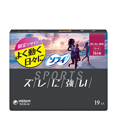 ソフィSPORTS 限定夏デザインパッケージ 特に多い昼用 羽つき26cm