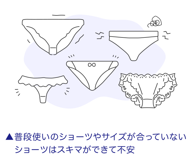 普段使いのショーツやサイズが合っていないショーツはスキマができて不安