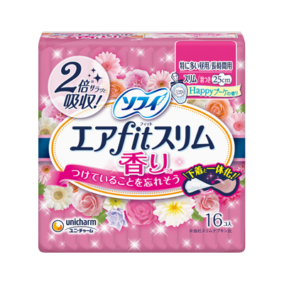 ソフィエアfitスリム(R)香りつき　香りつき 特に多い昼用/長時間用　羽つき25cm