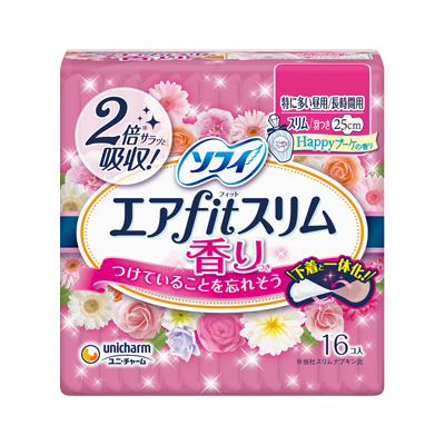 ソフィエアfitスリム(R)香りつき　香りつき 特に多い昼用/長時間用　羽つき25cm