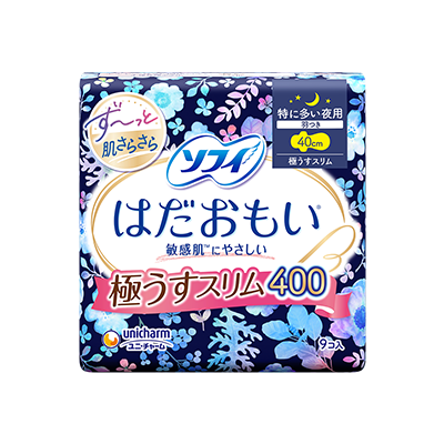 ソフィはだおもい&reg;極うすスリムタイプ　はだおもい&reg;極うすスリム400　特に多い夜用