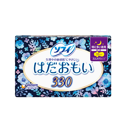 ソフィはだおもい&reg;ふんわりタイプ　はだおもい&reg;330　特に多い夜用