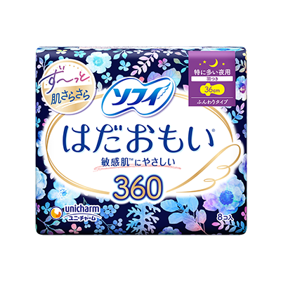 ソフィはだおもい&reg;ふんわりタイプ　はだおもい&reg;360　特に多い夜用