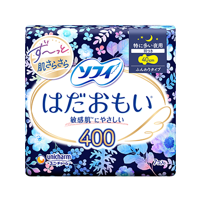 ソフィはだおもい&reg;ふんわりタイプ　はだおもい&reg;400　特に多い夜用