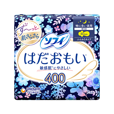 ソフィはだおもい&reg;ふんわりタイプ　はだおもい&reg;400　特に多い夜用